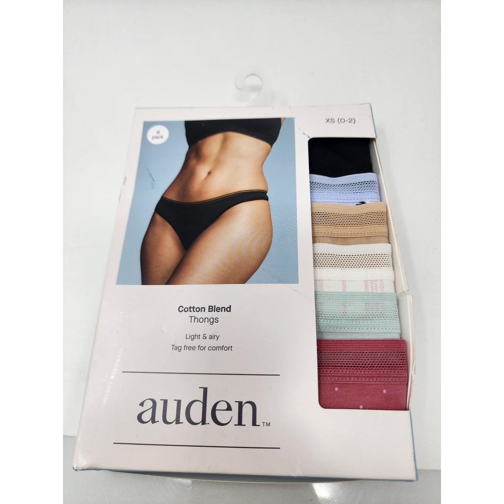 Auden Womens 6 Pack Underwear Multicolor Cotton Blend Casual Size XS